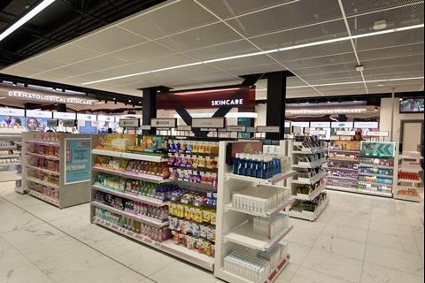 Skincare on display at Boots Battersea Power Station store